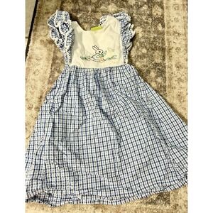 Classic Whimsy Girls Embroidered Easter Dress Size 7 Easter Bunny